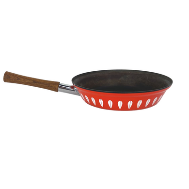 Red Orange Lotus Cast Iron Pan