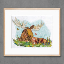 Load image into Gallery viewer, Relaxing Moose Signed Print