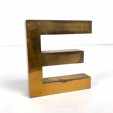 Small Gold Metal Letter E
