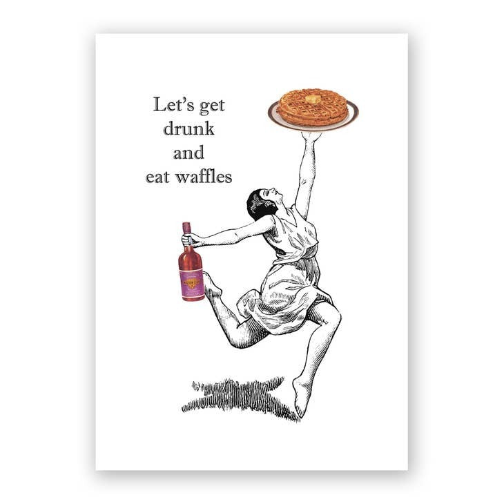 Drunk Waffles Birthday Card