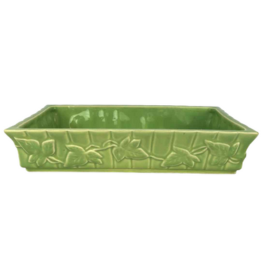 Green Ivy Shallow Pottery Planter
