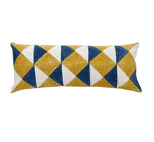 Load image into Gallery viewer, Block Printed Yellow Pillow