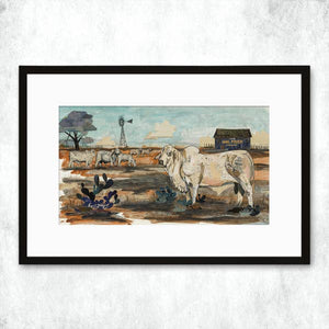 Mail Pouch Brahman Signed Print