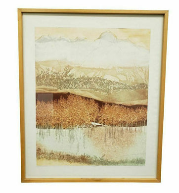 Abstract Landscape Lithograph Print