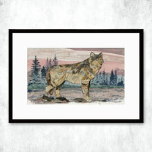Load image into Gallery viewer, Sunrise Visitor Wolf Signed Print