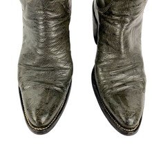Load image into Gallery viewer, Gray Ostrich Women&#39;s Cowboy Boots