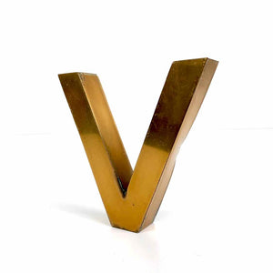 Small Gold Metal Letter V