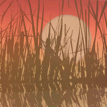 Load image into Gallery viewer, Sunset Cattails Screen Print