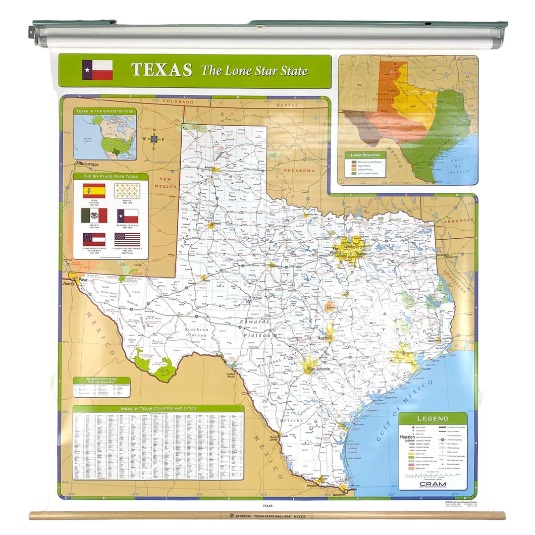 Texas State Pull Down Map