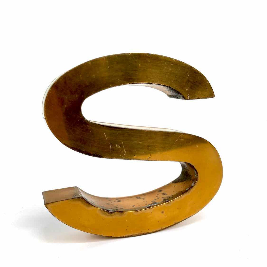 Small Gold Metal Letter S