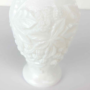 Ornate Milk Glass Vase
