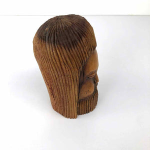 Carved Wooden Man's Head