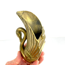 Load image into Gallery viewer, Brass Swan Wall Planter