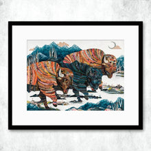 Load image into Gallery viewer, Indigo Mountain Bison Print