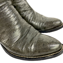 Load image into Gallery viewer, Gray Ostrich Women&#39;s Cowboy Boots