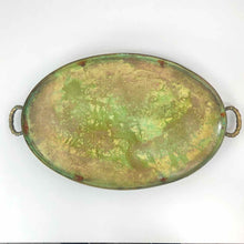 Load image into Gallery viewer, Faux Bamboo Brass Tray