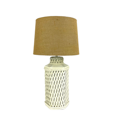 Ivory Woven Pottery Lamp