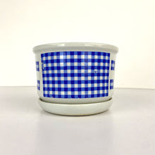 Load image into Gallery viewer, Blue Gingham Checked Planter