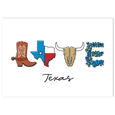 LOVE Texas Postcard