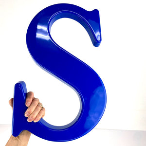 Blue Plastic Letter S