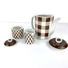 Load image into Gallery viewer, Brown Plaid Tea Set