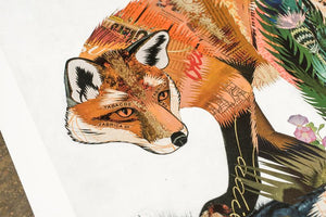 Fox With Fern Signed Print