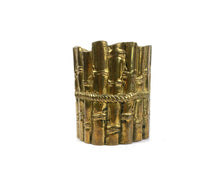 Load image into Gallery viewer, Faux Bamboo Brass Planter