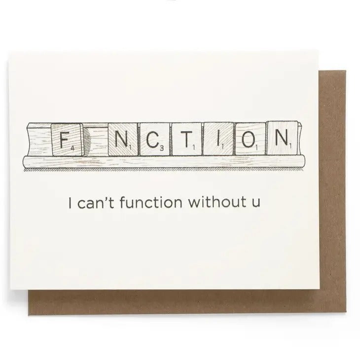 Can't Function Scrabble Card