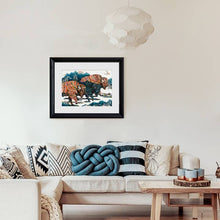 Load image into Gallery viewer, Indigo Mountain Bison Print