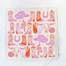 Load image into Gallery viewer, Howdy Cowgirl Boots Tea Towel