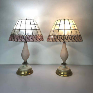 Pink Capiz Shell Glass Lamps