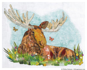 Relaxing Moose Signed Print