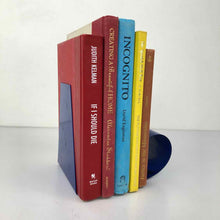 Load image into Gallery viewer, Op Art Blue Metal Bookend