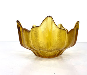 Amber Glass Flower Bowl