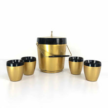 Load image into Gallery viewer, Black &amp; Gold Ice Bucket Set