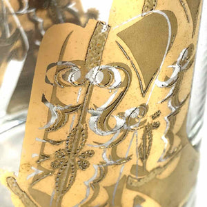 Gold Cowboy Boots Lowball Glass