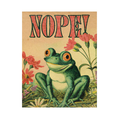 NOPE Frog Flowers Print