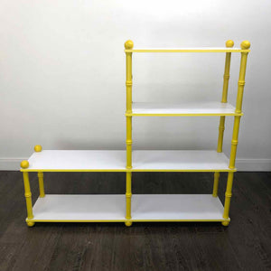 Yellow Faux Rattan Shelf