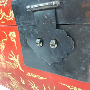 Red Chinoiserie Trunk