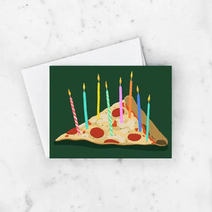 Pizza Birthday Candles Card