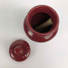 Load image into Gallery viewer, Burgundy Pottery Apothecary Canister