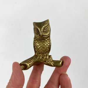 Small Brass Owl on Branch
