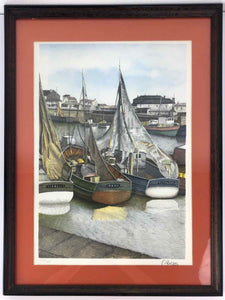 Boats in France Harbor Print