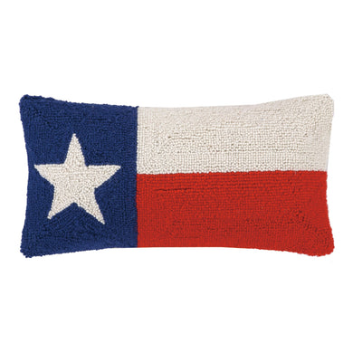 Texas Flag Hook Rug Pillow