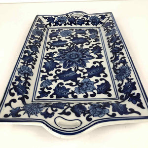 Blue Floral Porcelain Tray