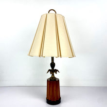 Load image into Gallery viewer, Brass &amp; Wooden Lamp