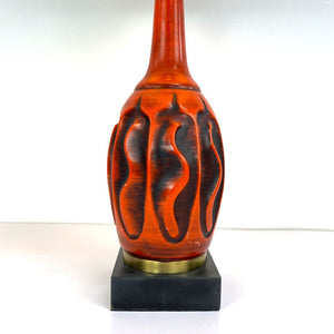 Modern Orange Pottery Lamp