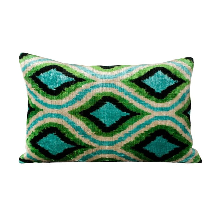 Green Silk Ikat Pillow