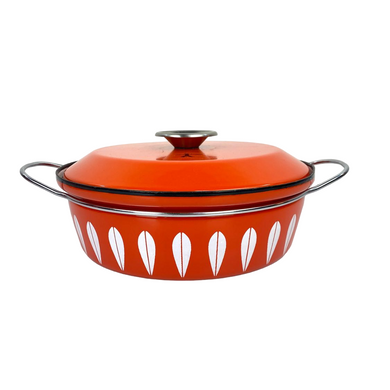 Red Orange Lotus Casserole Pan
