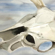 Load image into Gallery viewer, Cow Skull Still Life Watercolor